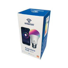 Ampolleta RGB DIMMEABLE 9W Wi-Fi Iluminación Automatizate 